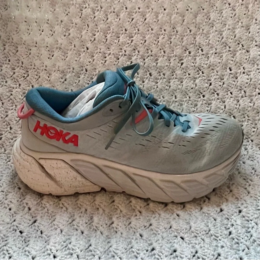 HOKA Gaviota 4 running shoes - blue fog/ plein air women’s wide width size 9.5 - Picture 2 of 16